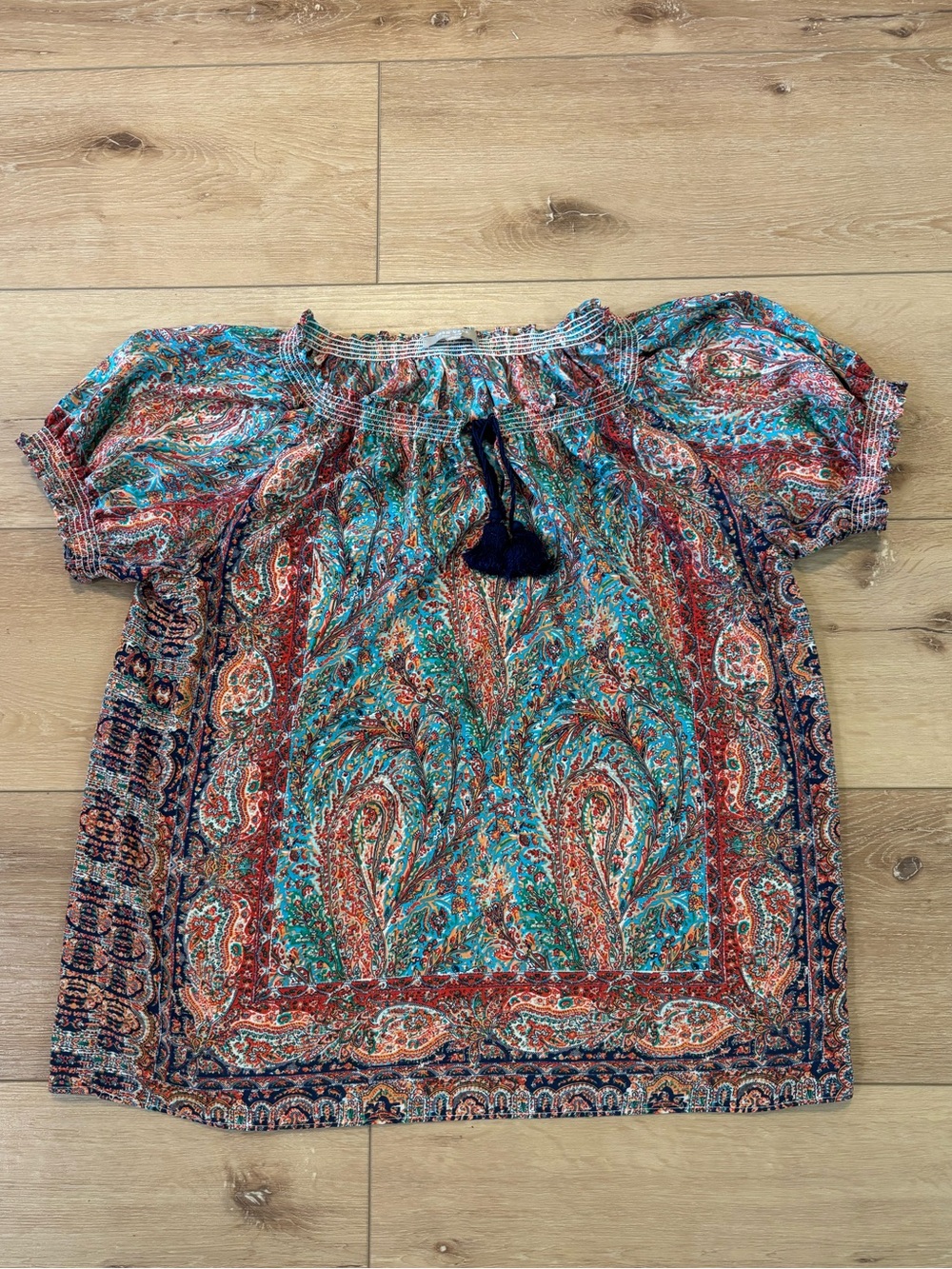 Joan Vass Top XL  Pailsley
